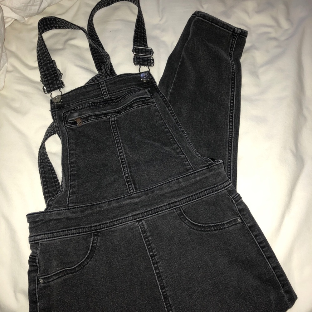 Faded Black Overalls Skinny